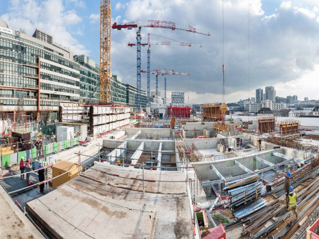 Chantier de l'immeuble tertiaire A9A1 sur la ZAC Paris Rive Gauche 