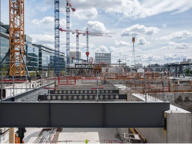 Chantier de l'immeuble tertiaire A9A1 sur la ZAC Paris Rive Gauche