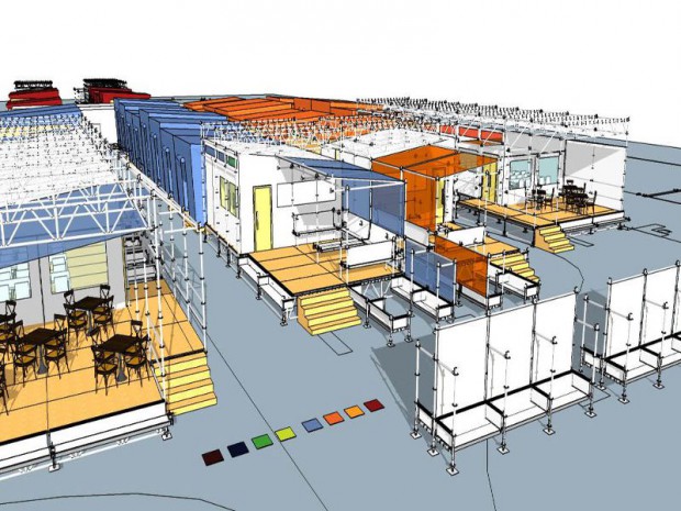 Le futur centre humanitaire pour migrants, situé dans le nord de Paris, au 70 boulevard Ney dans le 18 ème arrondissement de Paris. 