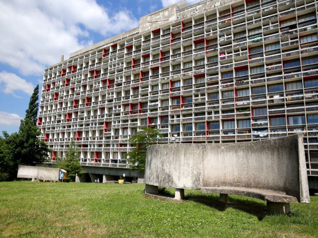 La Maison de la Culture à Firminy (Loire) réalisée par Le Corbusier inscrite sur la Liste du patrimoine mondial de l'UNESCO depuis juillet 2016