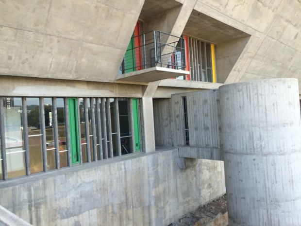 La Maison de la Culture à Firminy (Loire) réalisée par Le Corbusier inscrite sur la Liste du patrimoine mondial de l'UNESCO depuis juillet 2016