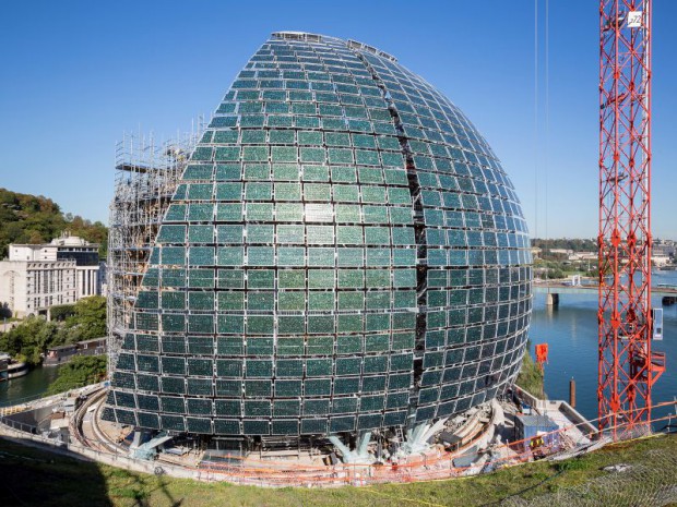 Projet de La Seine Musicale sur l'Ile Seguin à Boulogne-Billancourt conçu par l'architecte japonais Shigeru Ban associé à Jean de Gastines 