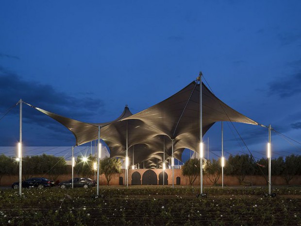 Le site du village de la COP22, la conférence des Nations-unies sur le climat, À Bab Ighli à Marrakech, conçu par l'agence d'architecture Oualalou + Choi 
