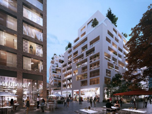 Le nouveau projet de centre-ville de Bobigny situé à l'emplacement actuel du centre commercial Bobigny 2 en Seine-Saint-Denis