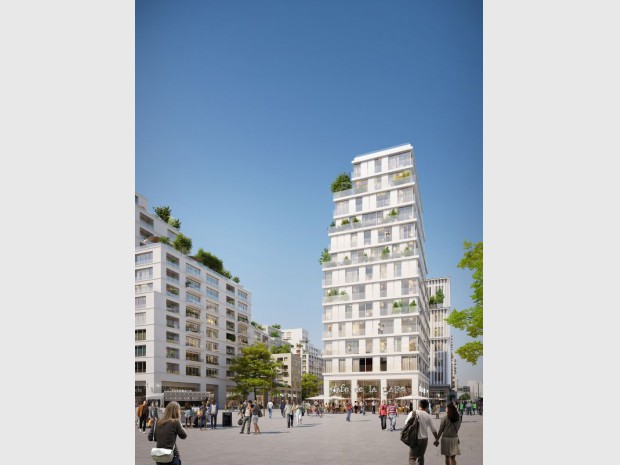 Le nouveau projet de centre-ville de Bobigny situé à l'emplacement actuel du centre commercial Bobigny 2 en Seine-Saint-Denis