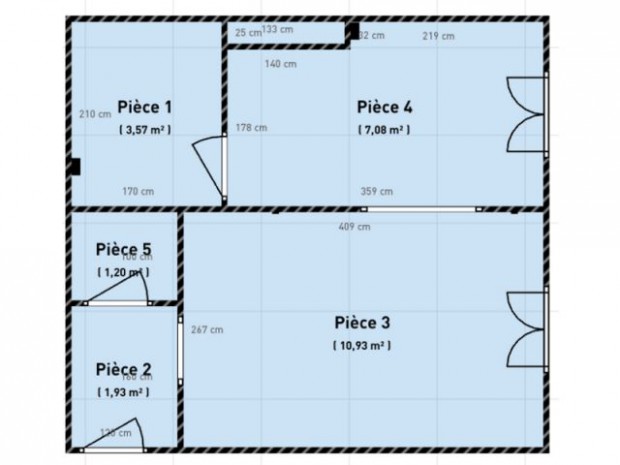 Plan du studio avant les travaux