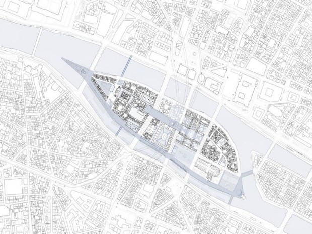 La Mission Île de la Cité dans le 4ème arrondissement de Paris remise le 16 décembre 2016 par l'architecte Dominique Perrault et le président du Centre des Monuments nationaux Philippe Bélaval