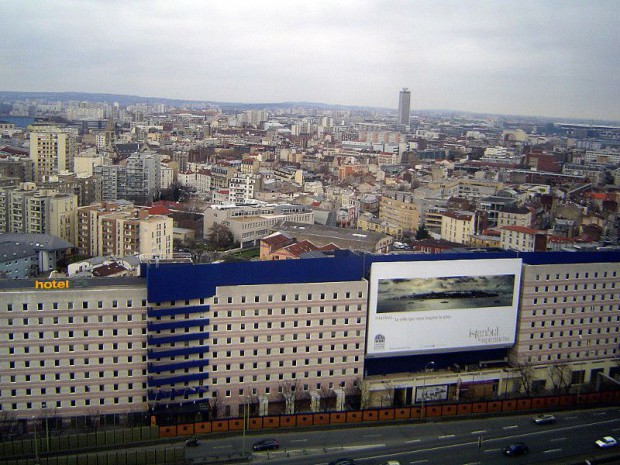 Vue sur la Seine-Saint-Denis depuis le 14ème étage de l'hôpital Bichat-Claude-Bernard, 18ème à Paris 