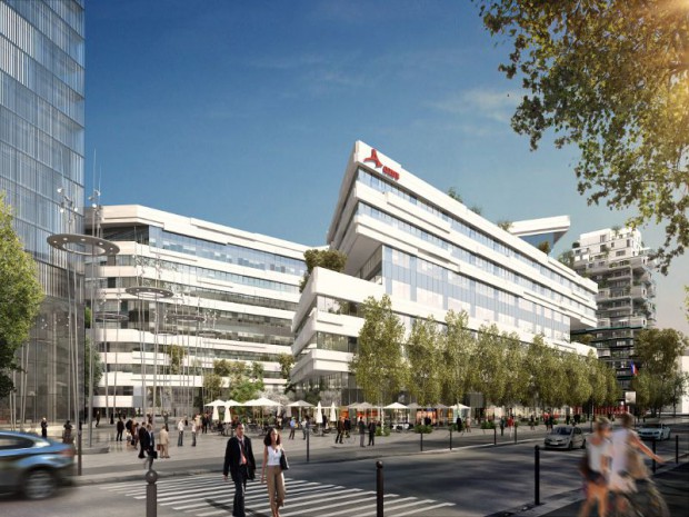 Construction de l'immeuble de bureaux Aquarel à Issy-les-Moulineaux (Hauts-de-Seine)