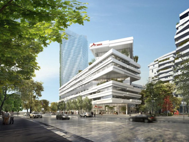 Construction de l'immeuble de bureaux Aquarel à Issy-les-Moulineaux (Hauts-de-Seine)