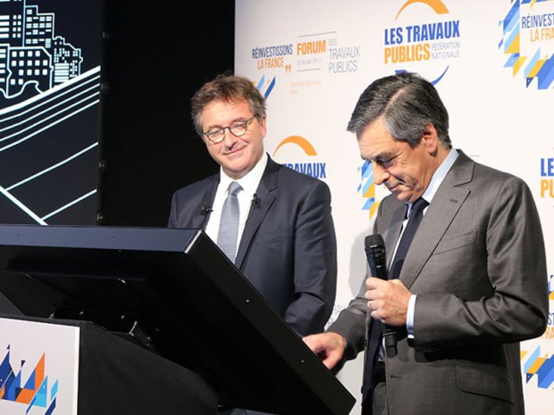 François Fillon (LR), invité au Forum des Travaux Publics, ''Réinvestissons la France'' au Carrousel du Louvre