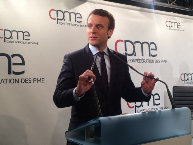 Emmanuel Macron invité au Forum de la CPME, la Confédération des PME à Puteaux (Hauts-de-Seine) 