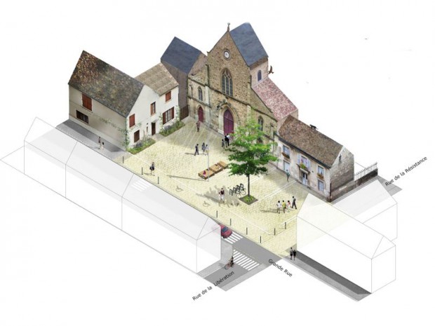 Requalification des espaces publics du centre-ville d'Arpajon (Essonne)