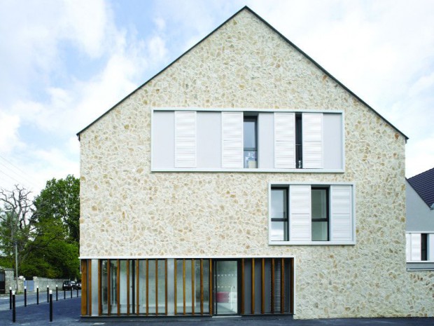 80 logements sociaux à Cesson (Seine-et-Marne) réalisés pour 3F par l'agence d'architecture MDNH dans le cadre de la revitalisation des centres-bourgs