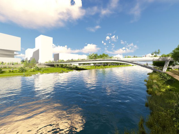 JO PARIS 2024  : une nouvelle passerelle pour relier Saint-Denis et l'île-Saint-Denis en Seine-Saint-Denis