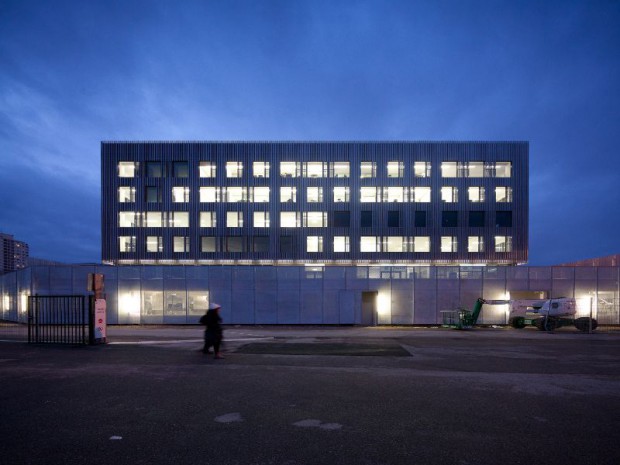 Réalisation de l'îlot 5, Chrome, Andrinople et lapis lazzuli, Zac de la Gare de Mulhouse (Haut-Rhin)