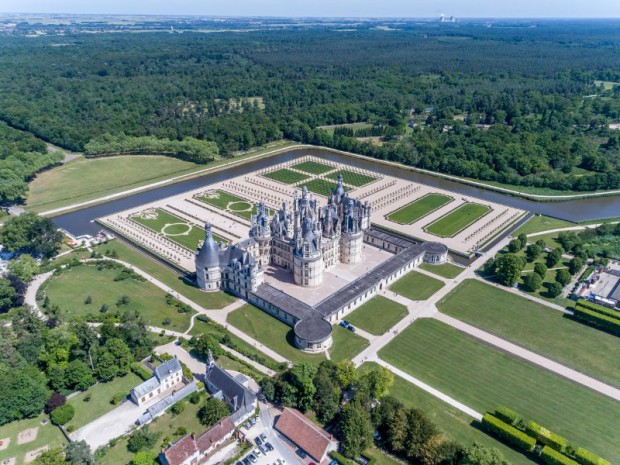 Vue aérienne du domaine de Chambord 