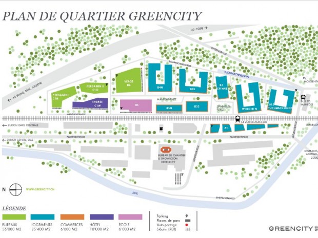 Réalisation de l'éco-quartier Greencity à Zurich (Suisse)