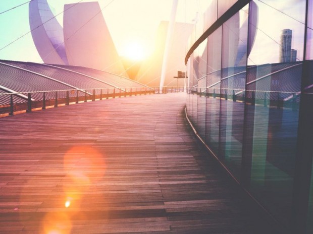 Soleil sur bâtiment
