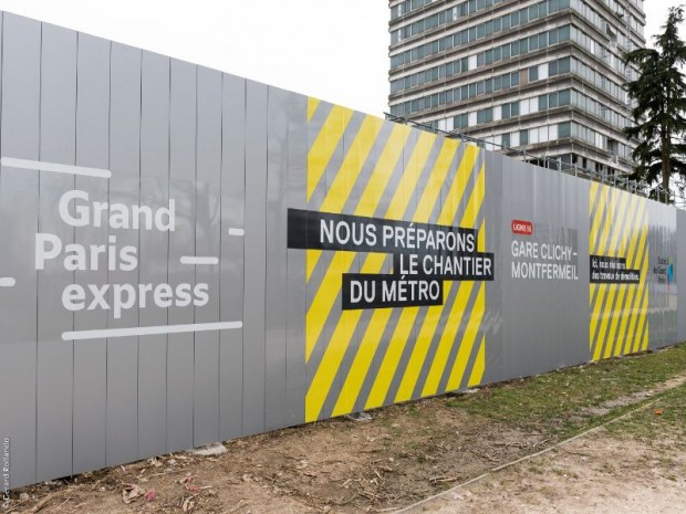 Grand Paris Express : réalisation de la gare Clichy-Montferrmeil (Seine-Saint-Denis) imaginée sur la ligne 16 par l'agence Miralles Tagliabue EMBT / Bordas + Peiro