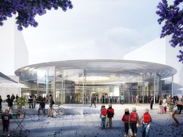 Grand Paris Express : réalisation de la gare Saint-Maur Créteil  (Val-de-Marne) imaginée sur la ligne 15 Sud par l'agence Nicolas Michelin et Associés