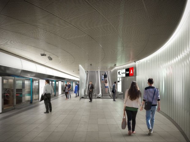 Grand Paris Express : réalisation de la gare Saint-Maur Créteil  (Val-de-Marne) imaginée sur la ligne 15 Sud par l'agence Nicolas Michelin et Associés