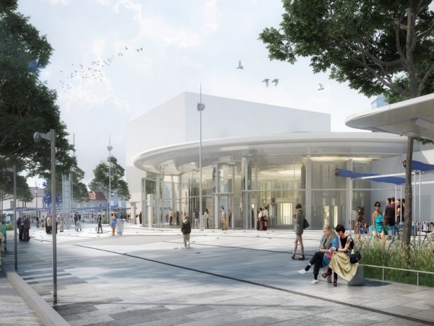 Grand Paris Express : réalisation de la gare Saint-Maur Créteil  (Val-de-Marne) imaginée sur la ligne 15 Sud par l'agence Nicolas Michelin et Associés