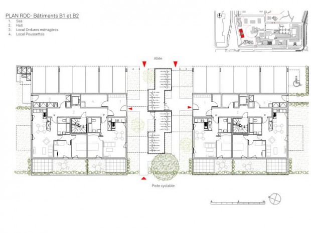 Immeuble de logements avec une pièce en plus