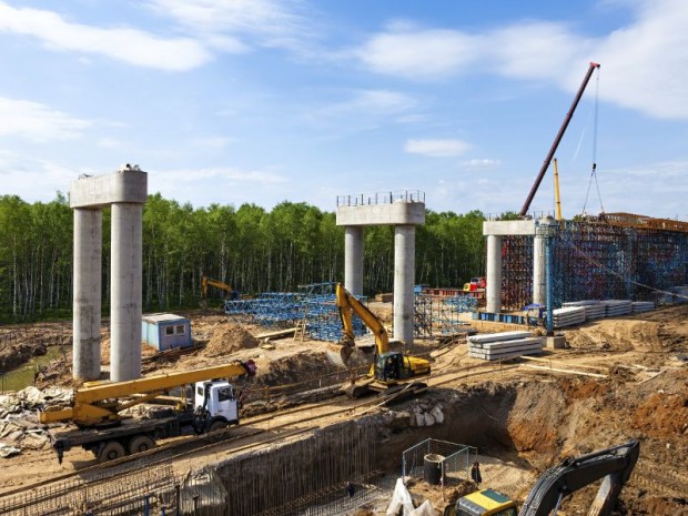 Chantier levage travaux publics