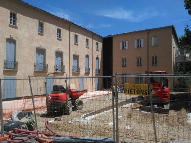 Chantier musée Lodève côté médiathèque