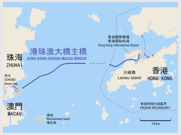 Plan du pont Hong Kong-Zhuhai-Macao