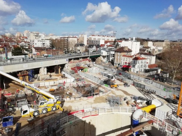 Chantier du Grand Paris express, gare d'Arcueil-Cachan