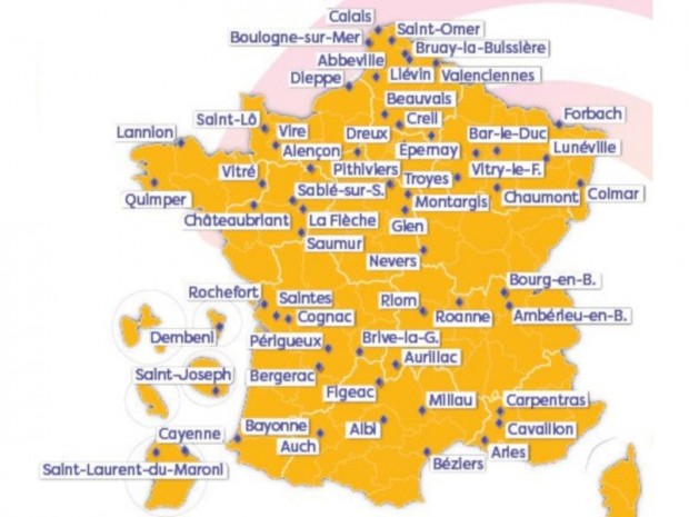 Action coeur de ville, 57 villes retenues