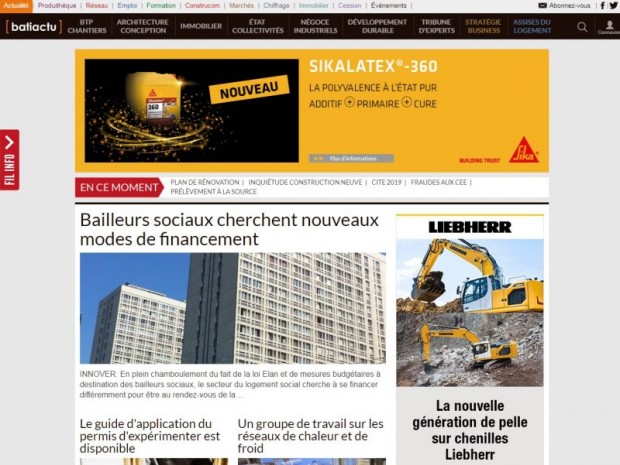 Page d'accueil de Batiactu