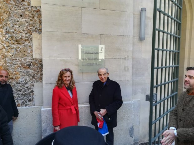 Nicole Belloubet et Robert Badinter à la prison de la Santé.