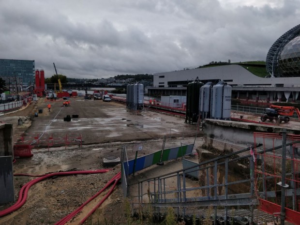 Le chantier de la future gare Pont de Sèvres sur la ligne 15 Sud