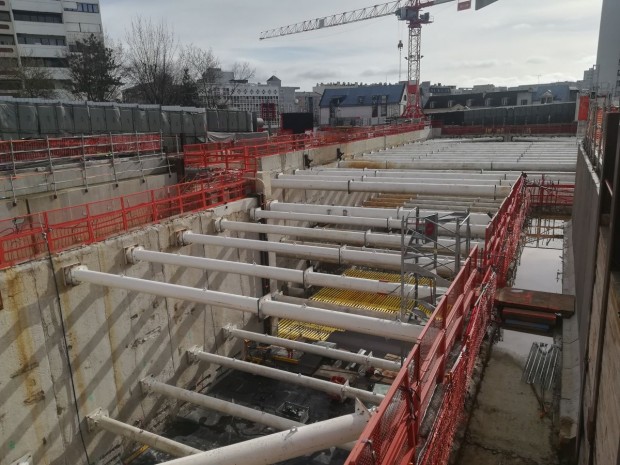 Chantier d'une gare du Grand Paris express