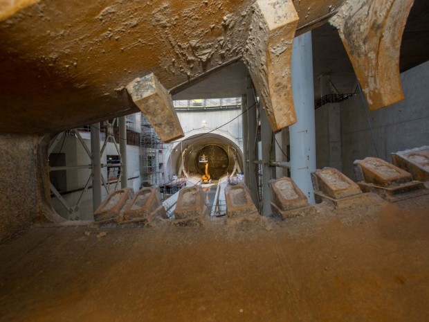 Tunnelier Amandine en gare de Villejuif Institut Gustave Roussy