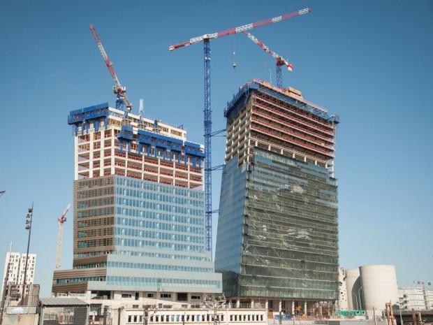 Le chantier des tours Duo, à Paris