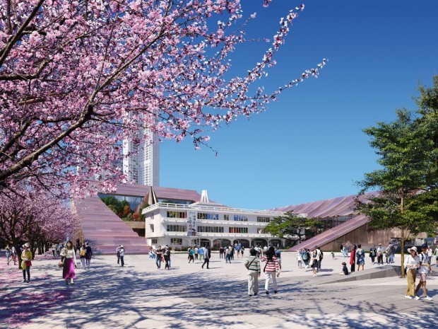 La future mairie de Cheongju (Corée du Sud), imaginée par Snøhetta. 