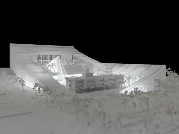 La future mairie de Cheongju (Corée du Sud), imaginée par Snøhetta.
