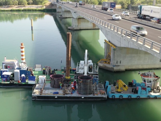 Travaux sur le viaduc de Roquemaure, A9