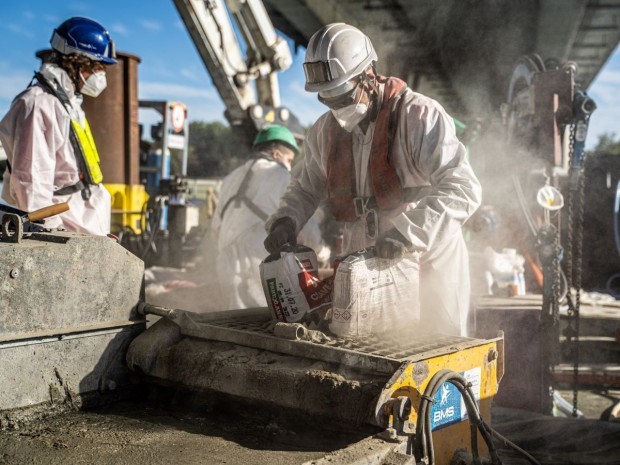 Travaux sur le viaduc de Roquemaure, autoroute A9, Vinci Autoroutes