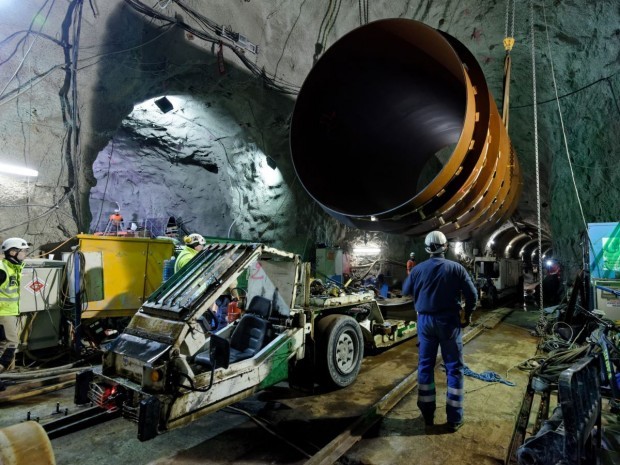 Chantier aménagement hydroélectrique de Romanche-Gavet