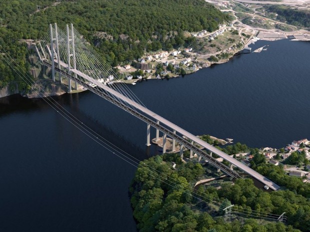 Le futur viaduc haubané de Grenland, en Norvège