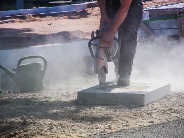 Poussière sur chantier