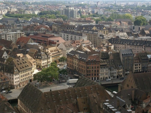 Vue aérienne de Strasbourg