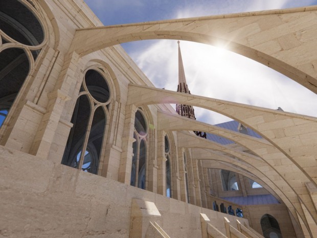 Scan de la cathédrale Notre-Dame de Paris, réalisé par Autodesk en 2019.