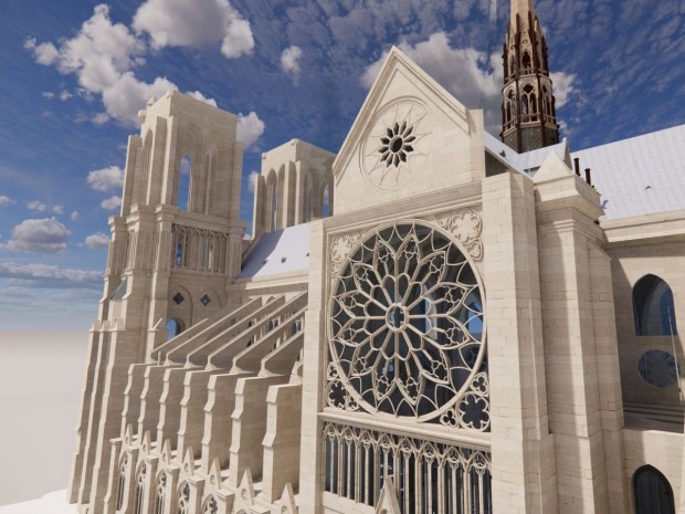 Scan de la cathédrale Notre-Dame de Paris, réalisé par Autodesk en 2019.