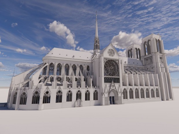 Scan de la cathédrale Notre-Dame de Paris, réalisé par Autodesk en 2019.